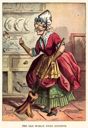 Die alte Frau findet einen Sechspenner